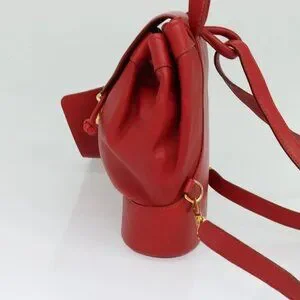 LOEWE Backpack Leather Red Gold Auth sw283 Loewe Anton Sling Backpack in Red Calfskin Leather ref  main image 3